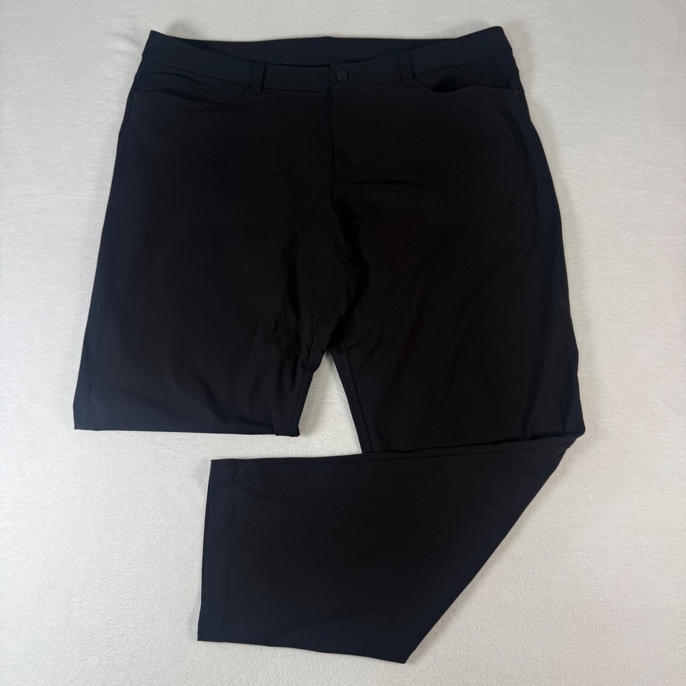 Lululemon ABC Pant Mens 40x30 Black Technical Stretch Golfcore Trousers Commute